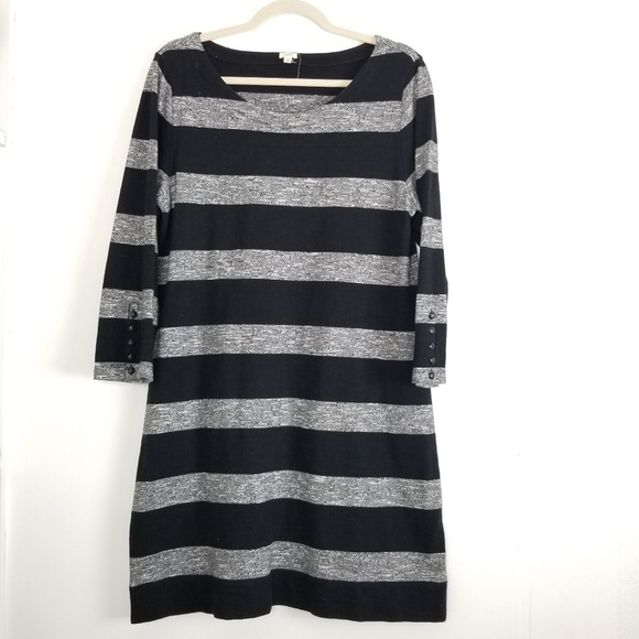 J CREW Factory Striped Boatneck Dress Sz M - Picture 2 of 7